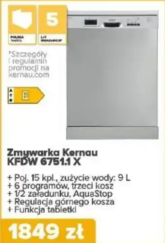 Max Elektro Zmywarka Kernau KFDW 6751.1 X oferta