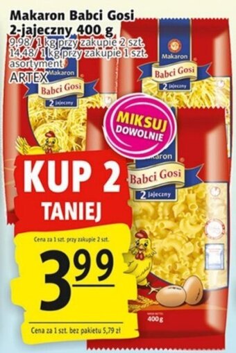 Prim Market ARTEX Makaron Babci Gosi 2-jajeczny 400 g oferta