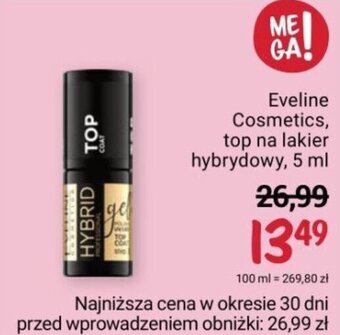 Rossmann Eveline Cosmetics, top na lakier hybrydowy, 5 ml oferta