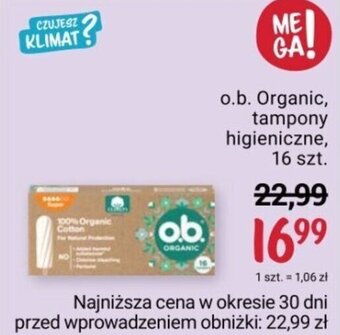Rossmann o.b. Organic, tampony higieniczne, 16 szt. oferta