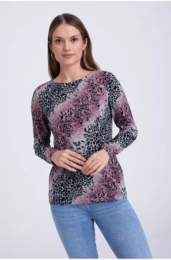 Greenpoint Sweter z nadrukiem w zwierzęcy wzór oferta