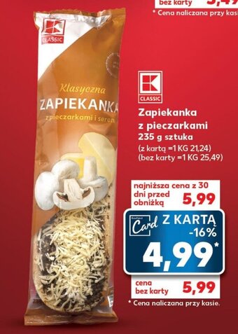 Kaufland Zapiekanka z pieczarkami 235 g sztuka oferta
