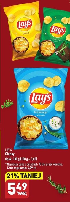 ALDI LAY'S Chipsy 180g oferta