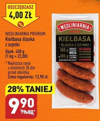 ALDI WĘDLINIARNIA PREMIUM Kiełbasa śląska z szynki 450g oferta
