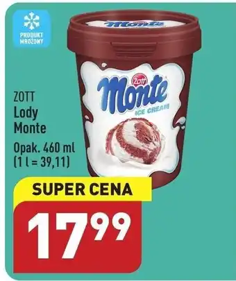 ALDI ZOTT Lody Monte 460ml oferta