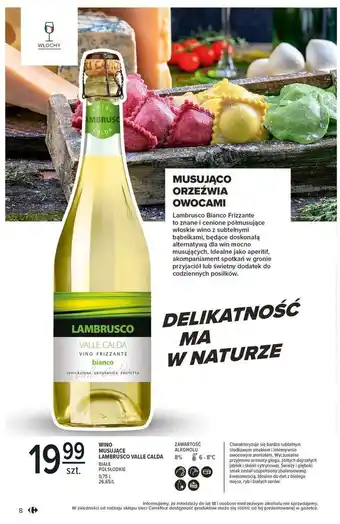 Wino lambrusco bianco dolce