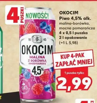 Kaufland Piwo okocim radler mocna pomarańcza oferta