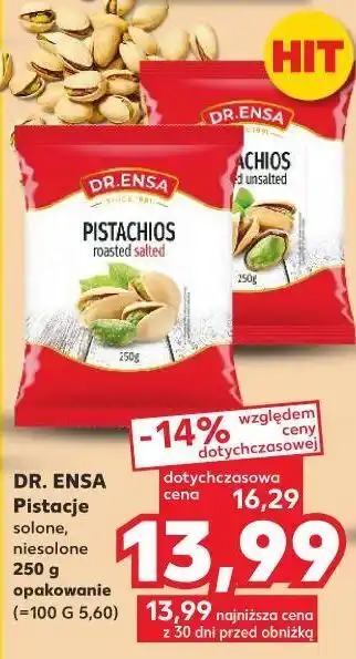 Kaufland Pistacje bez soli dr. ensa oferta