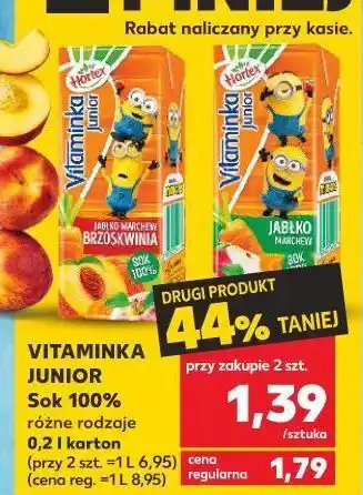 Kaufland Sok jabłko-marchew-brzoskwinia hortex vitaminka junior oferta