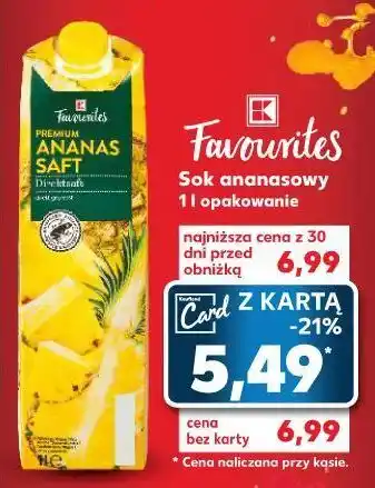Kaufland Sok ananasowy k-classic favourites oferta