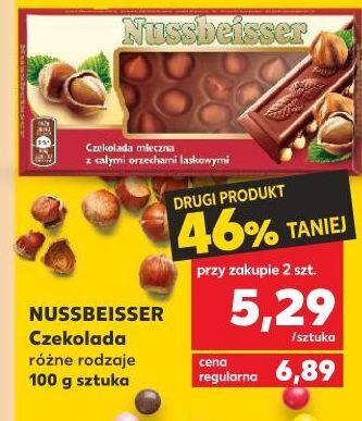 Kaufland Czekolada mleczna z całymi orzechami alpen gold nussbeisser oferta