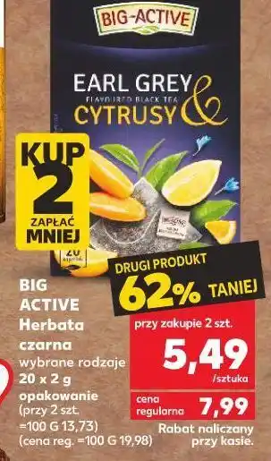 Kaufland Herbata earl grey cytrusy big-active zielona oferta
