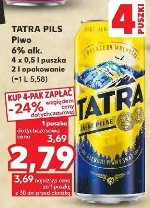 Kaufland Piwo tatra jasne pełne oferta