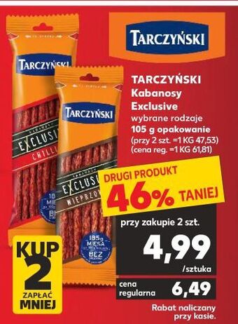 Kaufland Kabanosy wieprzowe tarczyński exclusive oferta