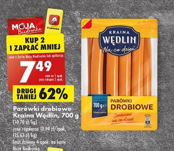 Biedronka Parówki drobiowe kraina wędlin oferta