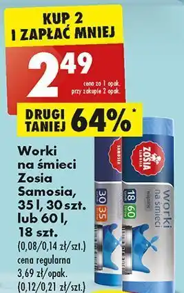 Biedronka Worki na śmieci wiązane 35 l zosia samosia oferta