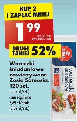 Biedronka Woreczki śniadaniowe wiązane zosia samosia oferta