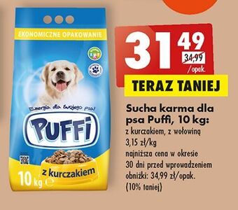 Biedronka Sucha karma dla psa z wołowiną puffi oferta
