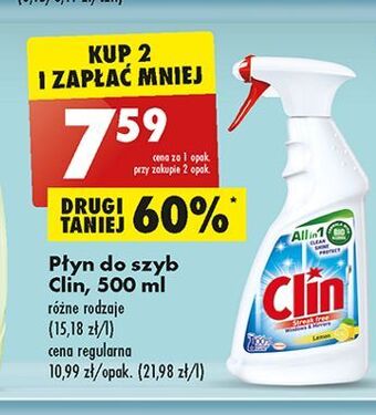 Biedronka Płyn do mycia szyb lemon clin windows & glass oferta