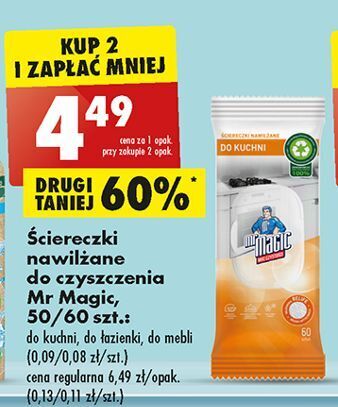 Biedronka Ściereczki nawilżane do czyszczenia kuchni mr magic oferta