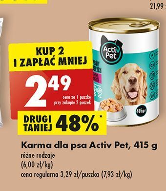 Biedronka Karma dla psa z wołowiną w galarecie activ pet oferta