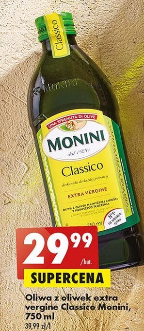 Biedronka Oliwa z oliwek extra vergine monini classico oferta