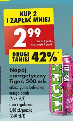Biedronka Napój mango bomb tiger energy drink oferta