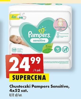 Biedronka Chusteczki nawilżane pampers sensitive oferta