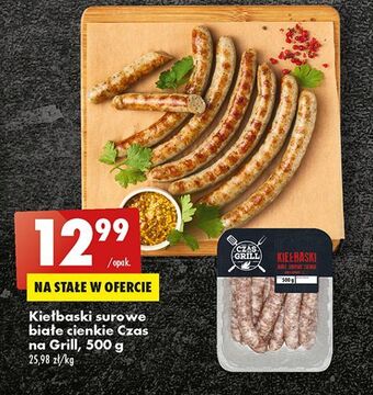 Biedronka Kiełbaski surowe białe cienkie czas na grill oferta