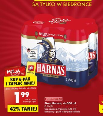 Biedronka Piwo harnaś jasne pełne oferta