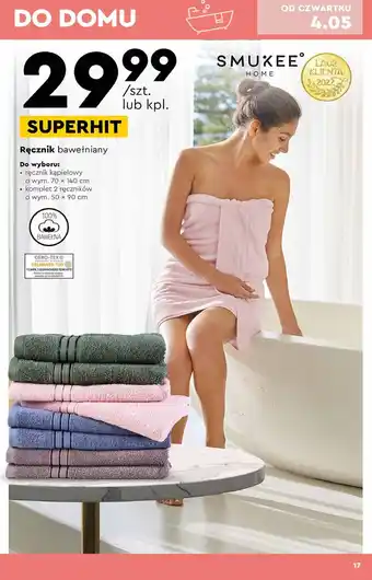 Biedronka Ręcznik 50 x 90 cm smukee home oferta