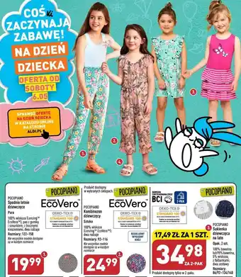 ALDI Sukienka dziewczęca z bawełną bio pocopiano oferta