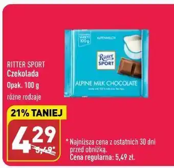 ALDI Czekolada mleczna alpejska ritter sport oferta