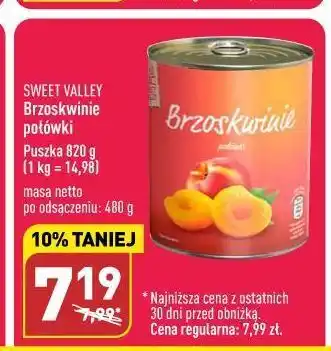 ALDI Brzoskwinie połówki sweet valley oferta
