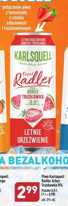 ALDI Piwo arbuz-truskawka karlsquell radler oferta
