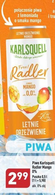 ALDI Piwo mango karlsquell radler oferta