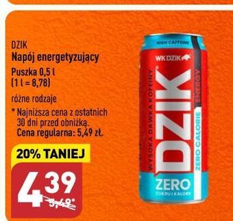 ALDI Napój energetyczny zero kalorii wk dzik oferta
