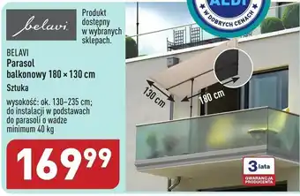 ALDI BELAVI Parasol balkonowy 180 x 130 cm oferta