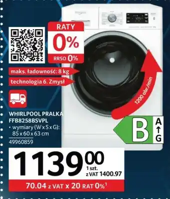 Selgros WHIRLPOOL PRALKA FFB8258BSVPL • wymiary (WxSxG): 85x60x63 cm 49960859 oferta