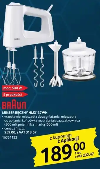 Selgros MIKSER RĘCZNY HM3137WH oferta