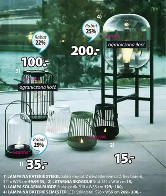 JYSK LAMPA NA BATERIE SEMESTER LED 1szt. oferta