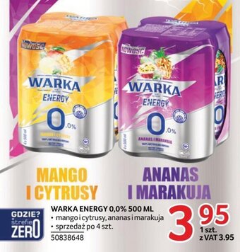 Selgros WARKA ENERGY 0,0% 500 ML oferta