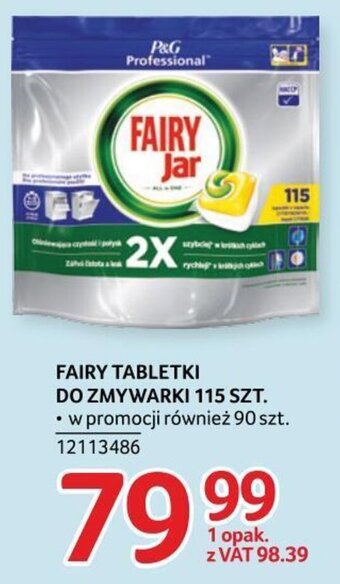 Selgros FAIRY TABLETKI DO ZMYWARKI 115 SZT. oferta