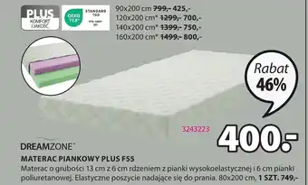 JYSK MATERAC PIANKOWY PLUS F55 DREAMZONE 1szt. oferta