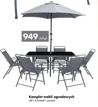 Mrówka Komplet mebli ogrodowych stół + 6 krzeseł + parasol oferta