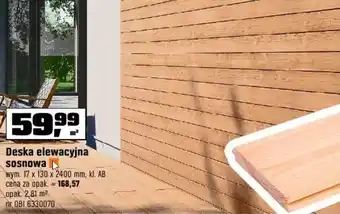 OBI Deska elewacyjna sosnowa wym. 17 x 130 x 2400 mm oferta