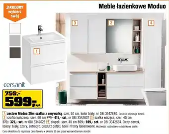 OBI zestaw Moduo Slim szafka z umywalką, szer. 50 cm, oferta