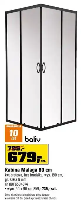 OBI Kabina Malaga 80 cm oferta