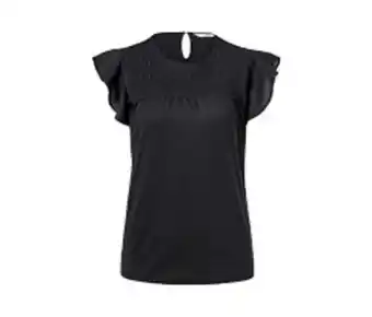 Tchibo Bluzka z rękawami z falbaną, czarna oferta