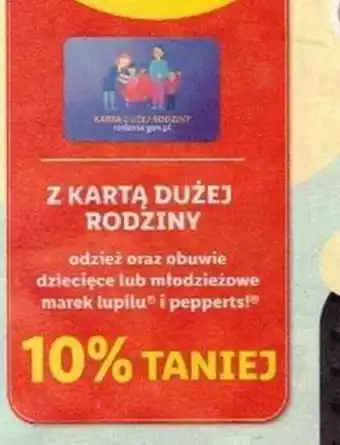 Lidl Lupilu i pepperts z KARTĄ DUŻEJ RODZINY odzież oraz obuwie dziecięce lub młodzieżowe oferta